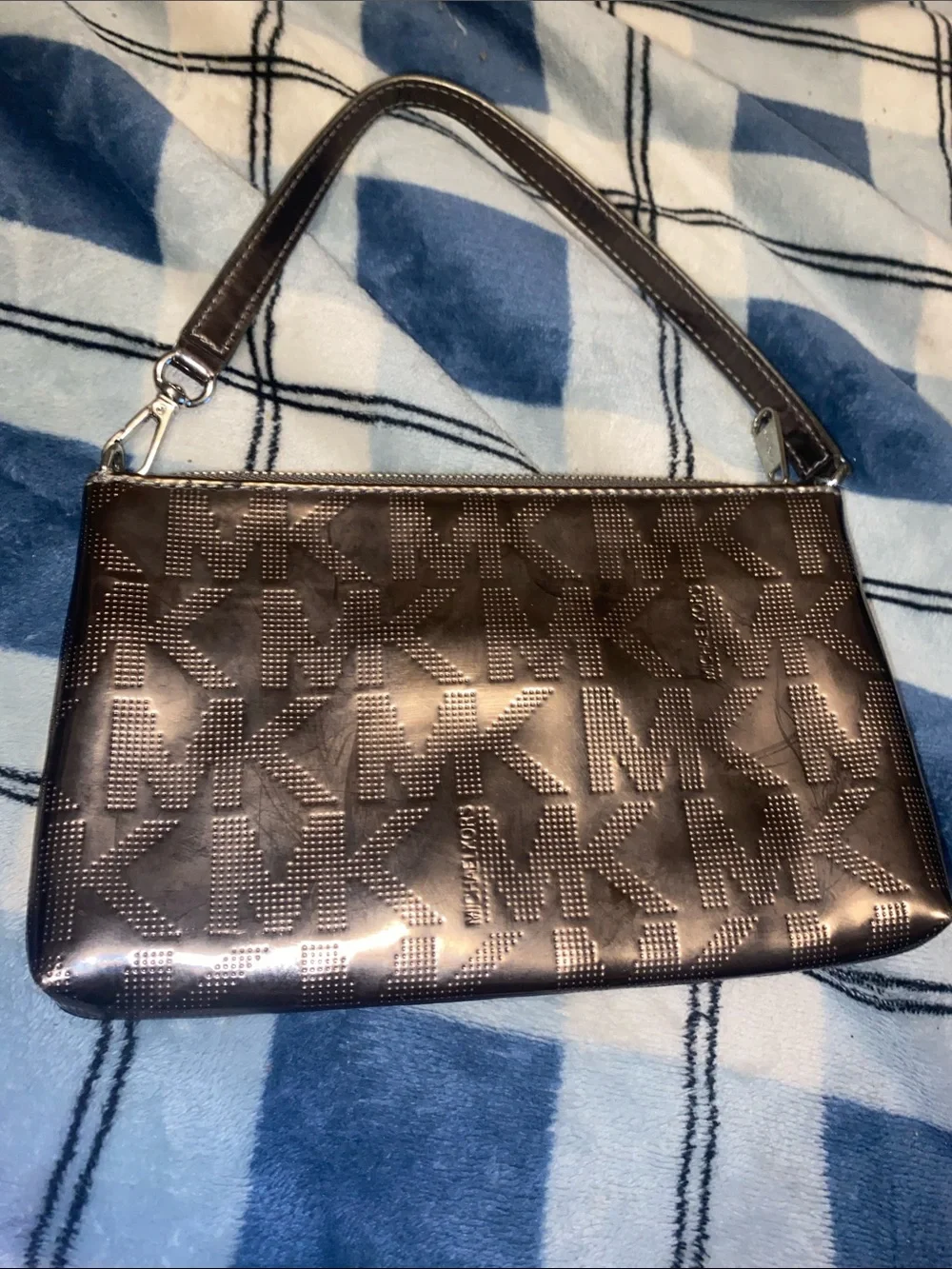 Michael Kors Metallic Bronze Wristlet Clutch